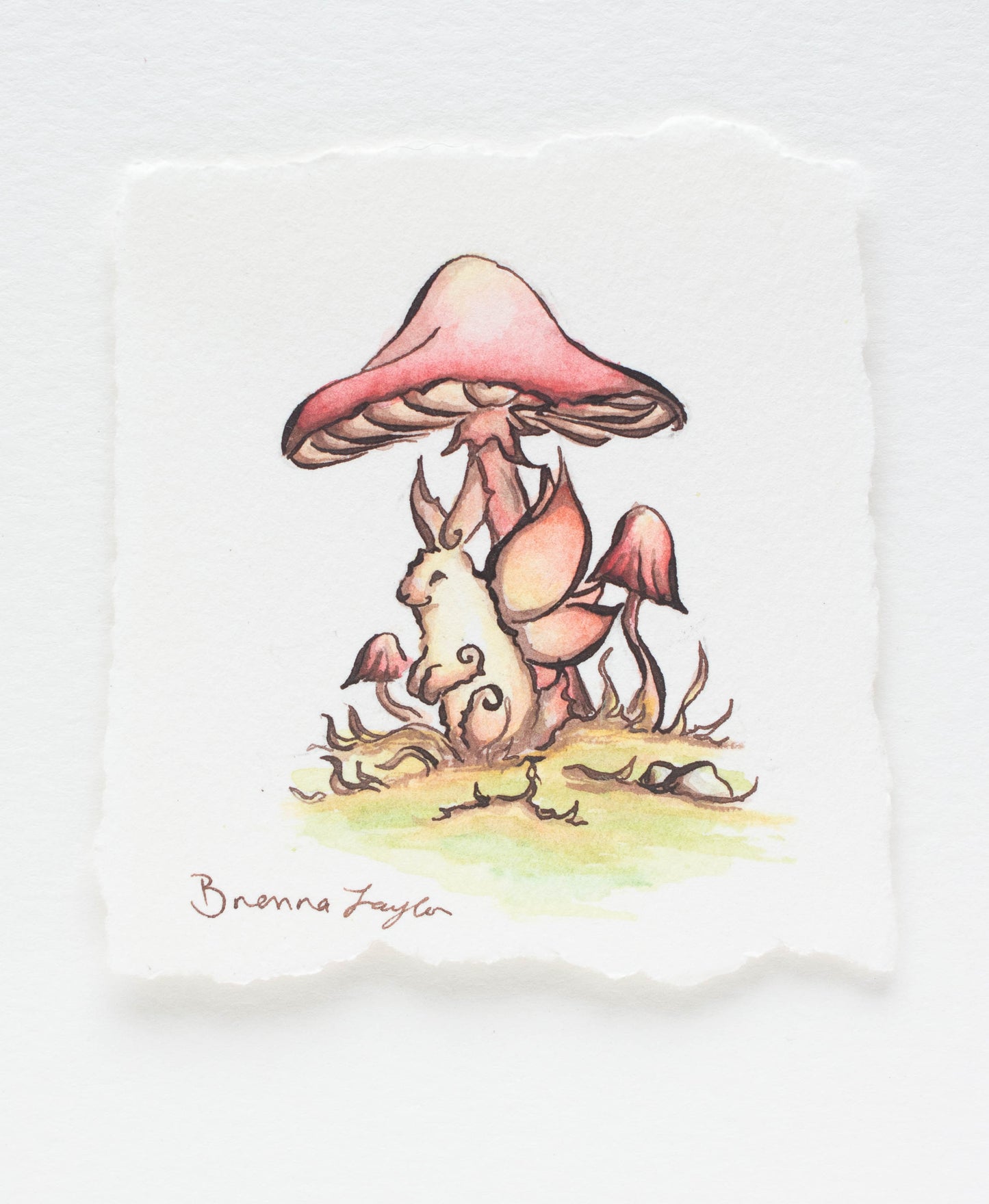 "Daydream Under a Mushroom" Original Illustration *with a tint changing pigment, please read description*