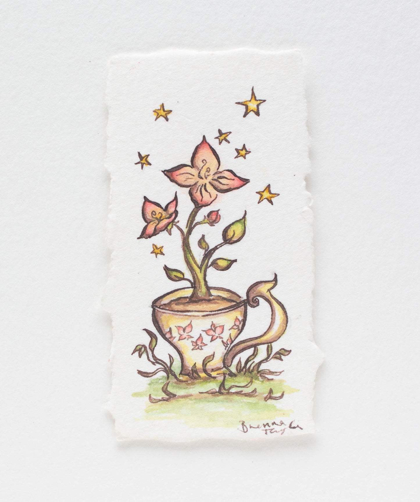 "Sparkle" Original Illustration *with a tint changing pigment, please read description*