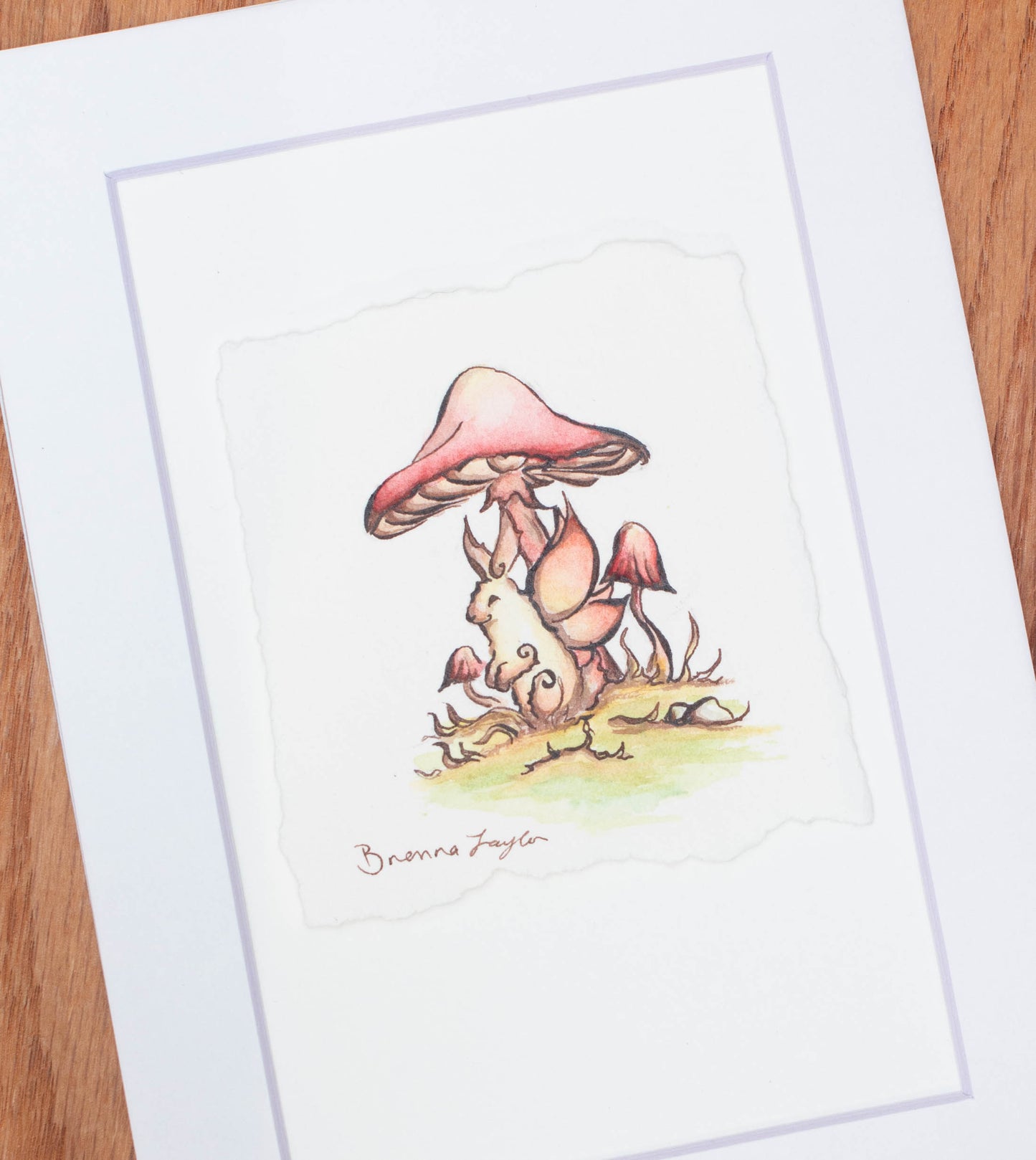 "Daydream Under a Mushroom" Original Illustration *with a tint changing pigment, please read description*