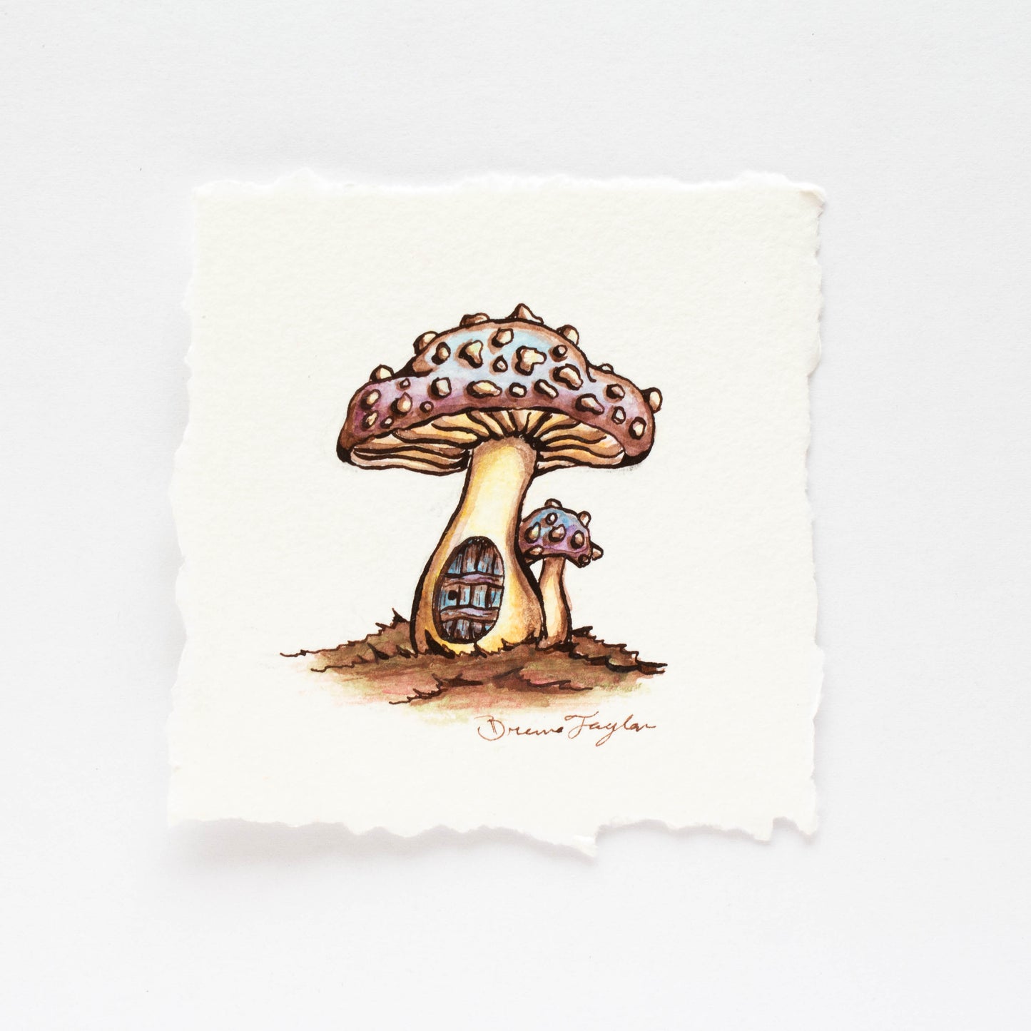Purple Mushroom House Illustration