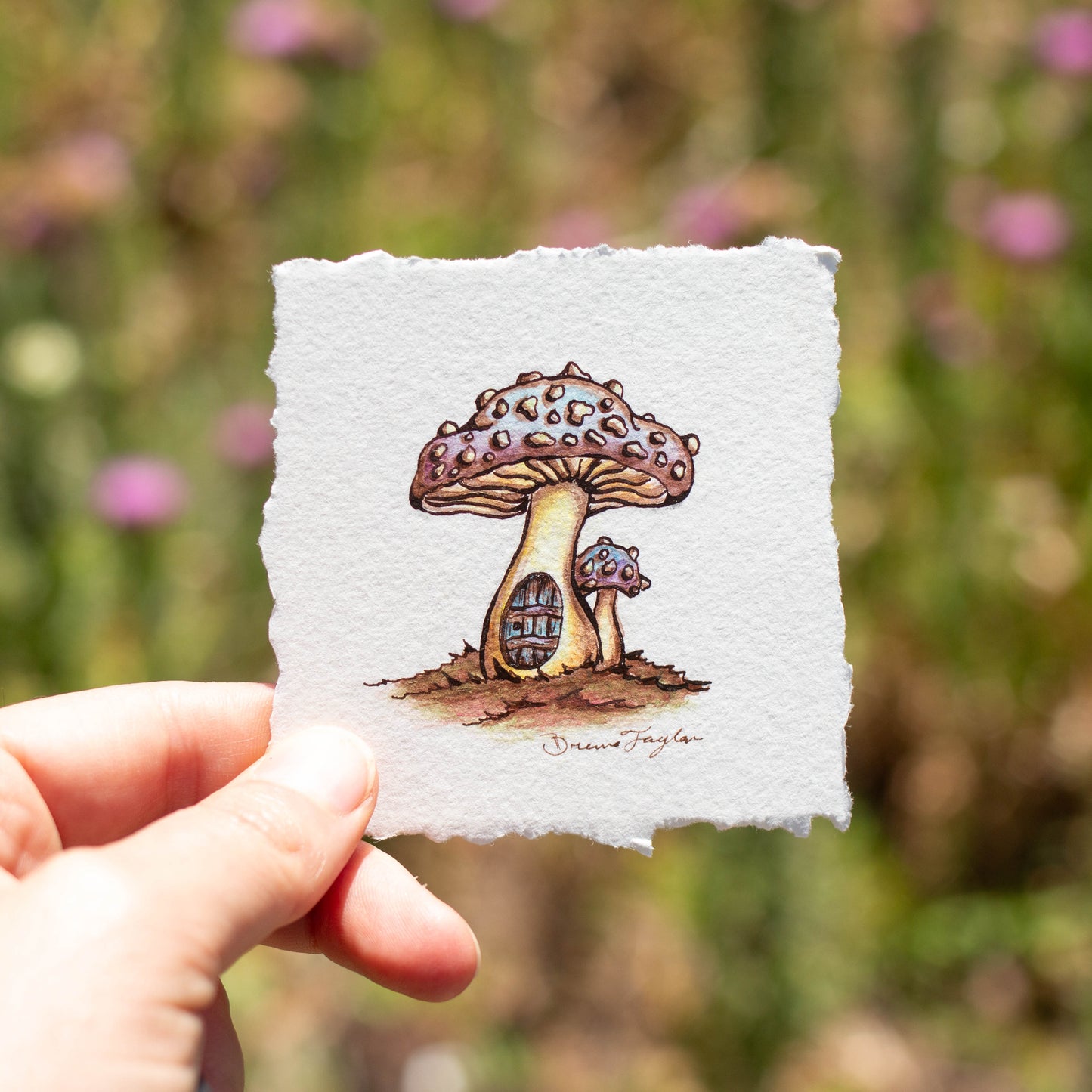 Purple Mushroom House Illustration