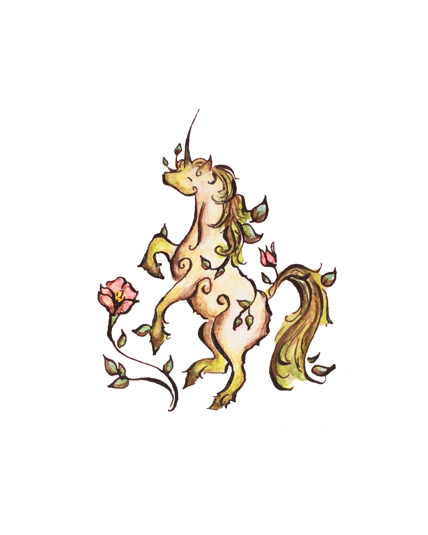 Tiny Spring Unicorn Signed Fine Art Giclee Print