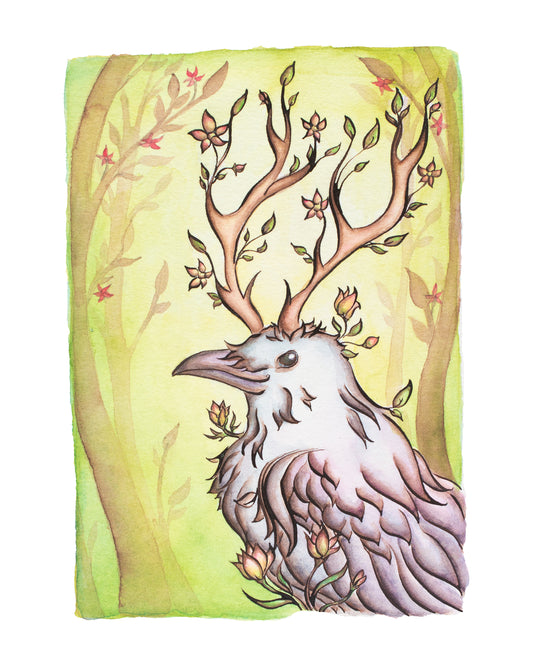 Spring Raven Signed Archival Giclee Print