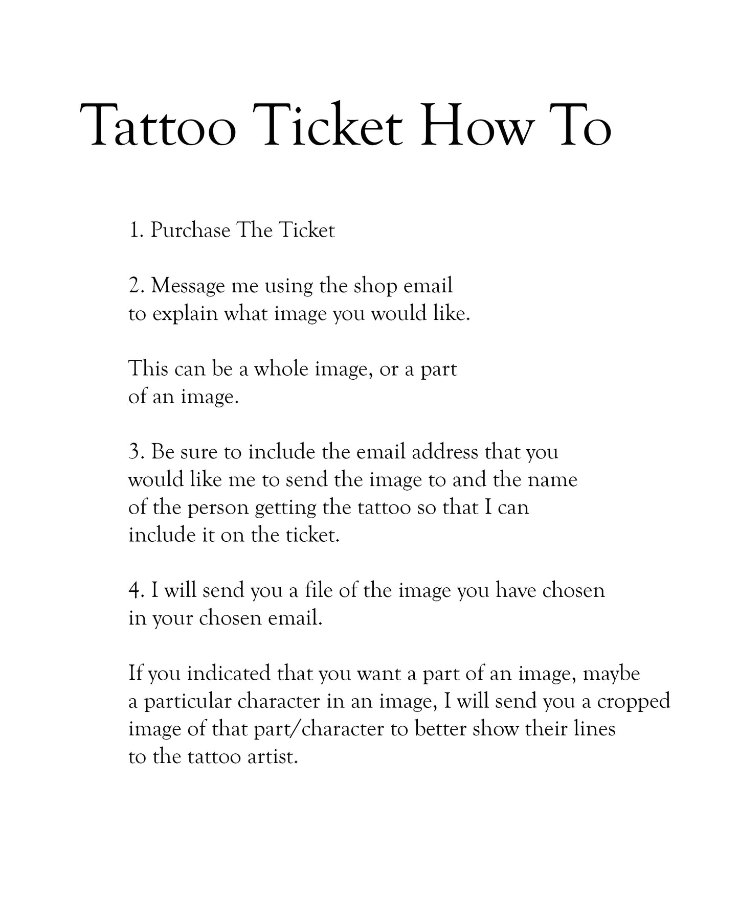Tattoo Ticket