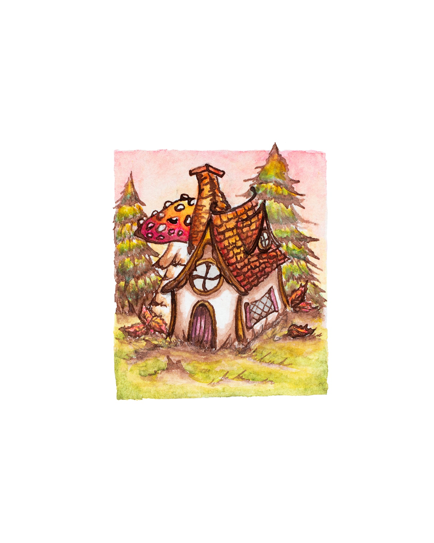 Tiny Forest House Signed Fine Art Giclee Print