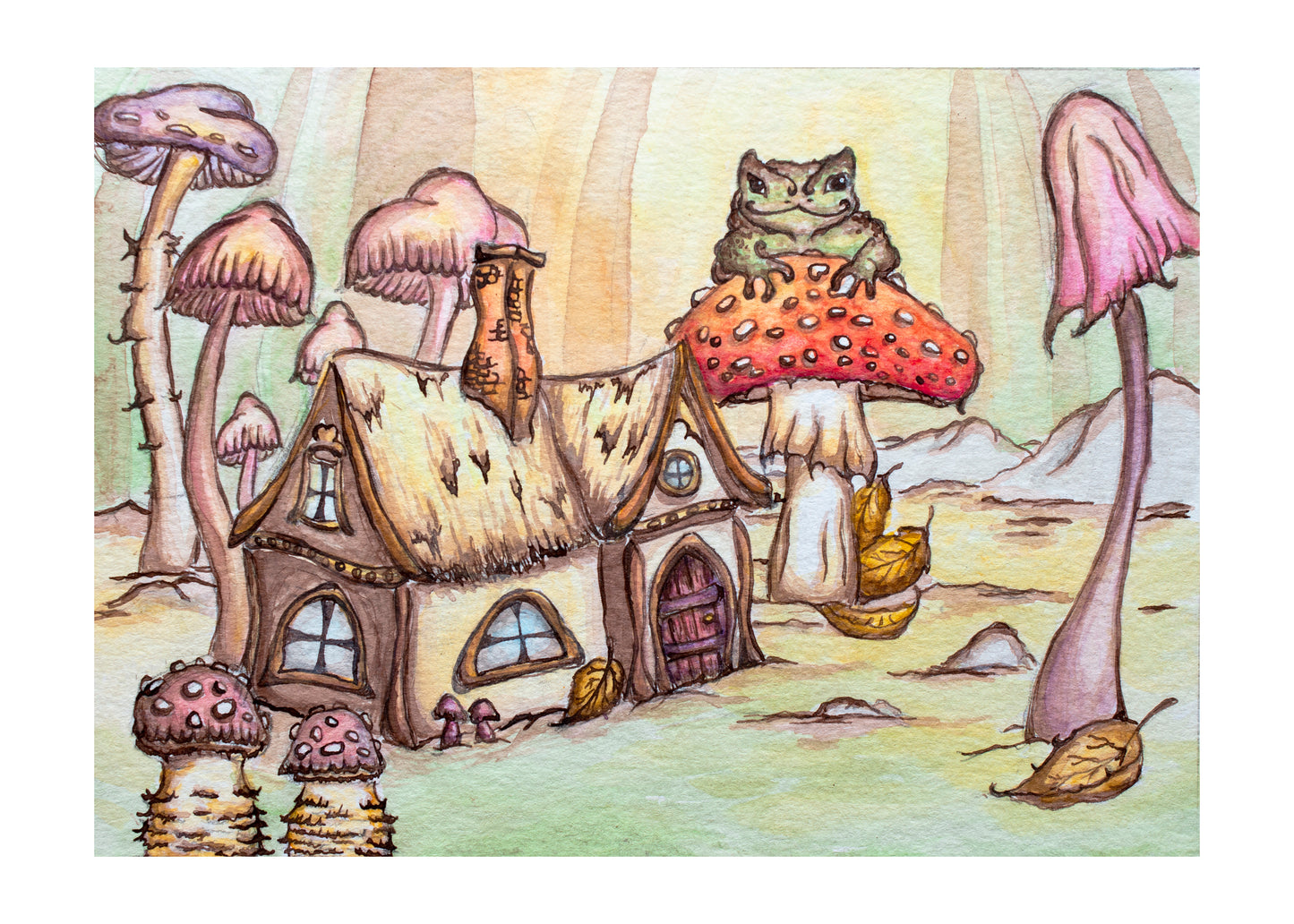 Toad and House Signed Fine Art Giclee Print