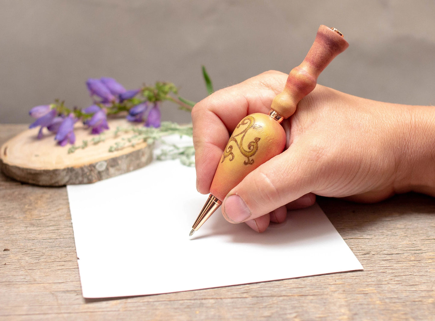 Triskelion Ballpoint Pen, Ergonomic Grip for More Comfortable Writing, Fairytale Pen, Handmade Pen, Arthritis Pencil