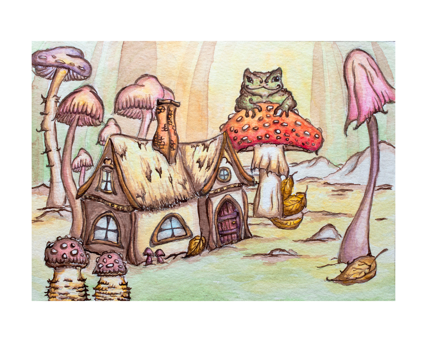 Toad and House Signed Fine Art Giclee Print