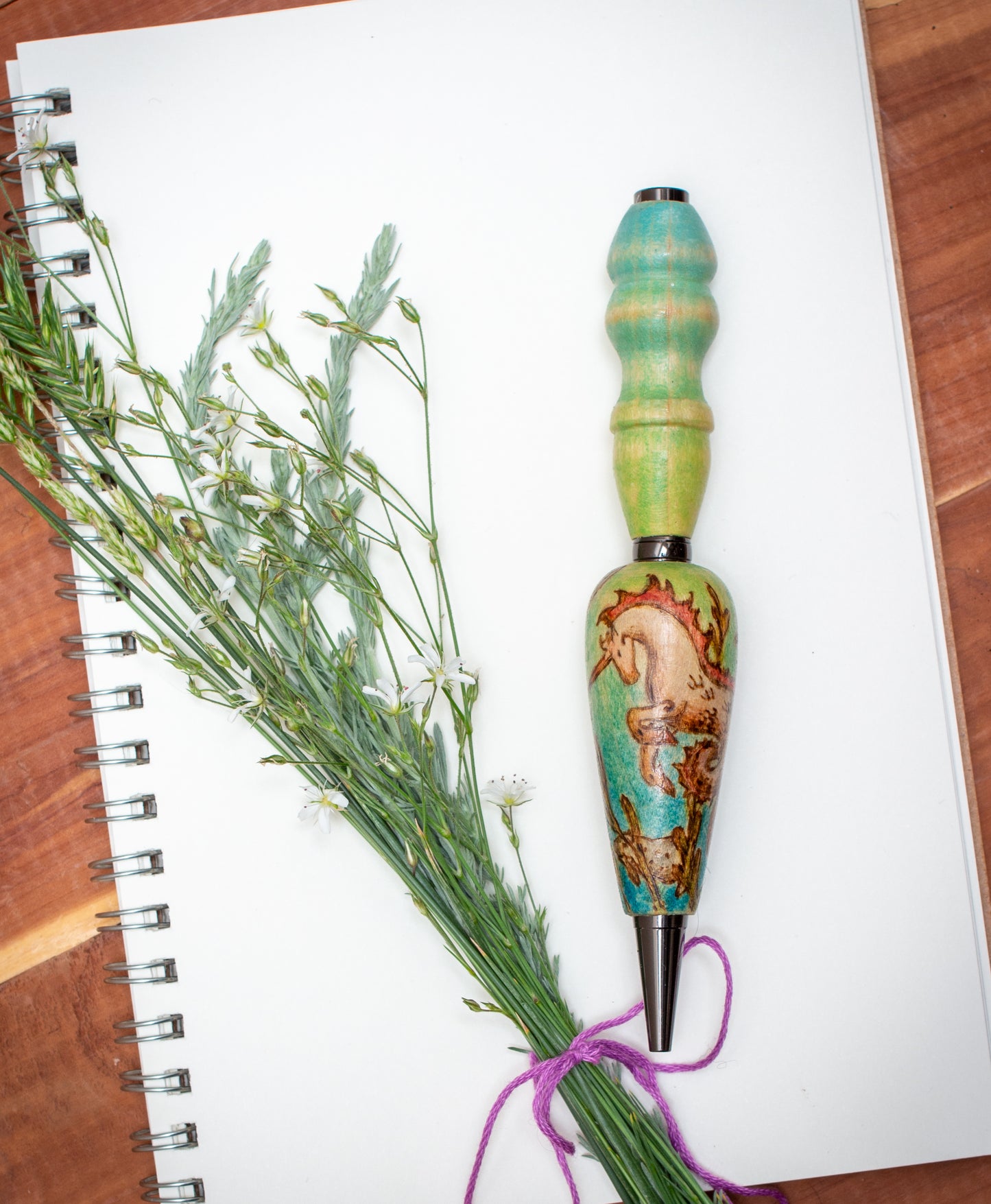 Hippocampus Sea Horse, Sea Unicorn, Ballpoint Pen or Mechanical Pencil, Ergonomic Grip for More Comfortable Writing, Fairytale Pen, Handmade Pen, Arthritis Pencil