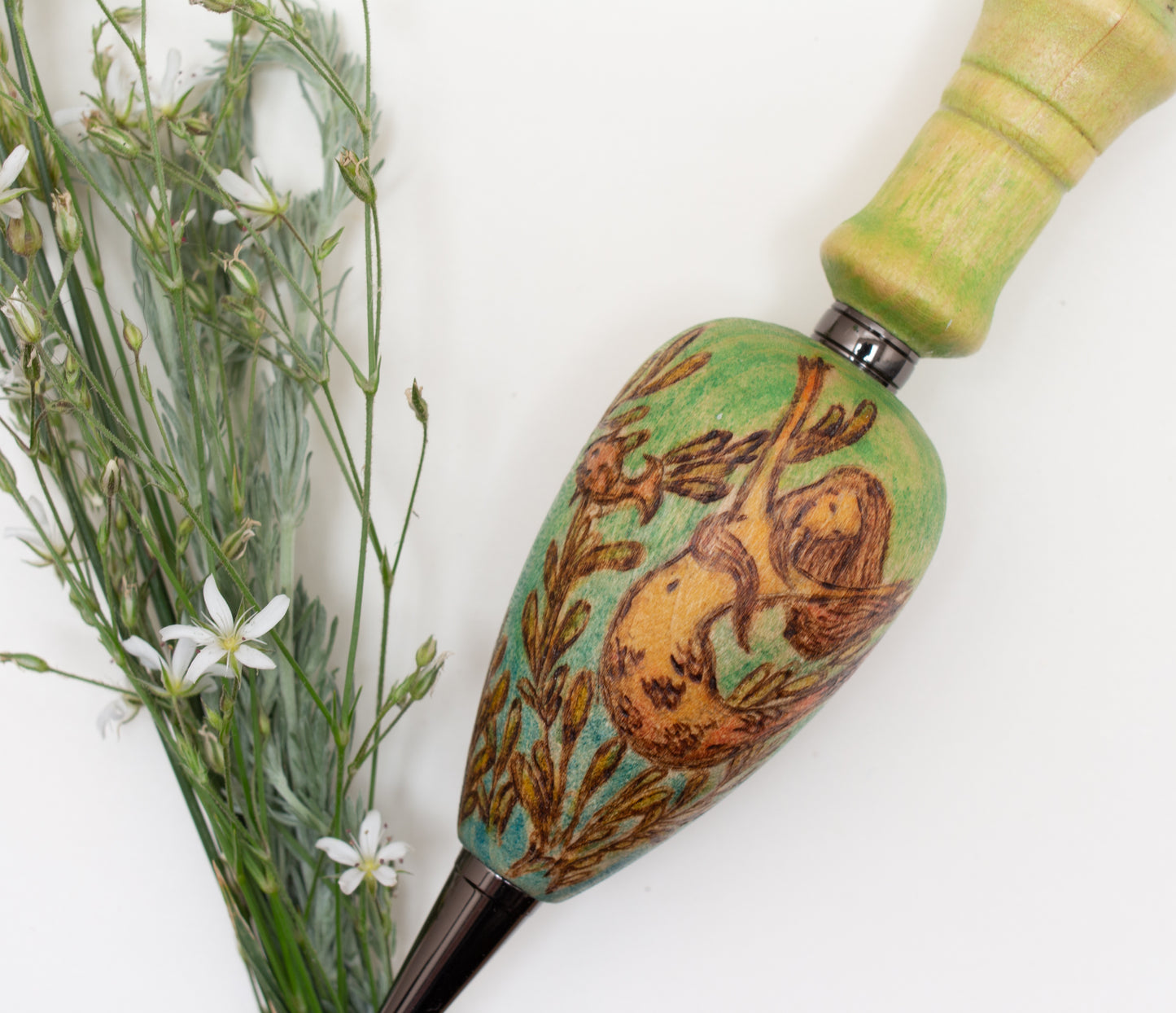 Mermaid in Kelp Forest Ballpoint Pen or Mechanical Pencil, Ergonomic Grip for More Comfortable Writing, Fairytale Pen, Handmade Pen, Arthritis Pencil