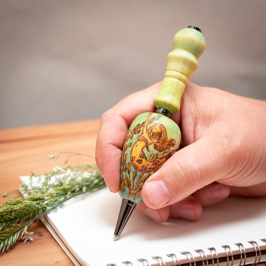 Mermaid in Kelp Forest Ballpoint Pen or Mechanical Pencil, Ergonomic Grip for More Comfortable Writing, Fairytale Pen, Handmade Pen, Arthritis Pencil