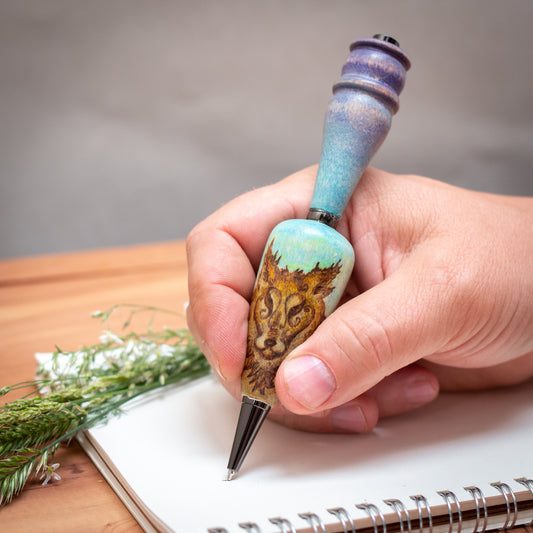 Wolf Ballpoint Pen or Mechanical Pencil, Ergonomic Grip for More Comfortable Writing, Fairytale Pen, Handmade Pen, Arthritis Pencil