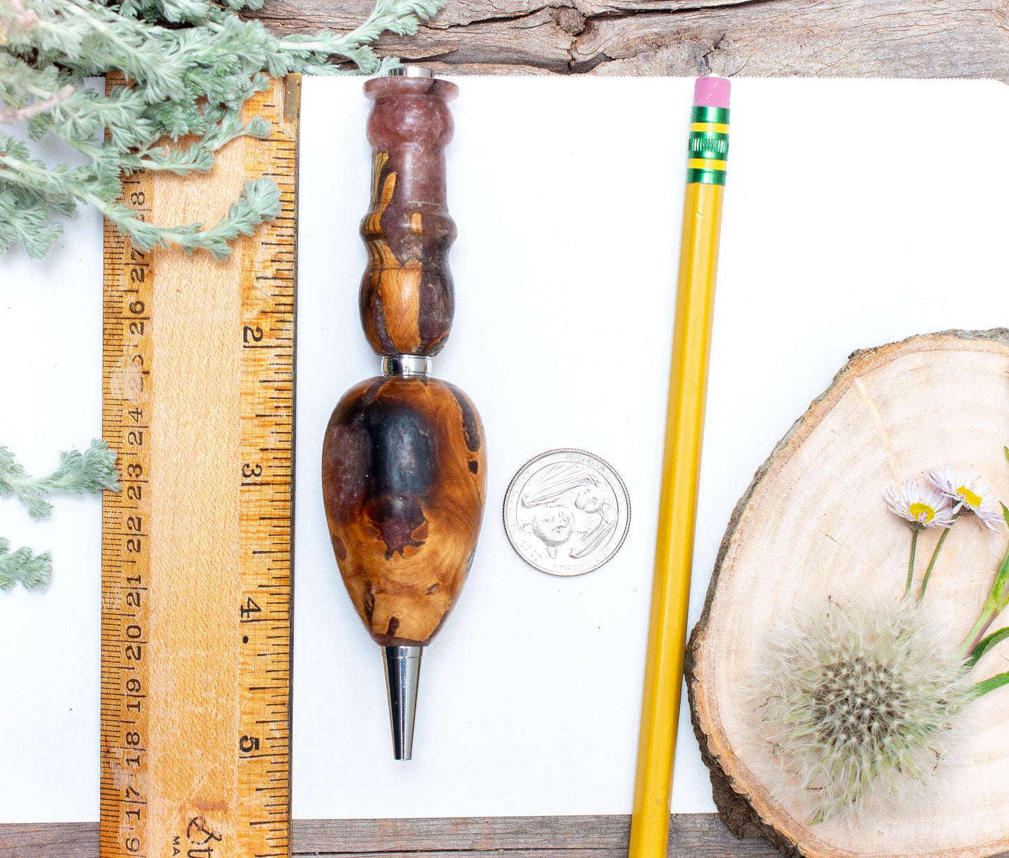 Large Grip Epoxy Resin Wood Pen or Mechanical Pencil, Ergonomic Grip for More Comfortable Writing, Fancy Handmade Pen, Arthritis Pencil