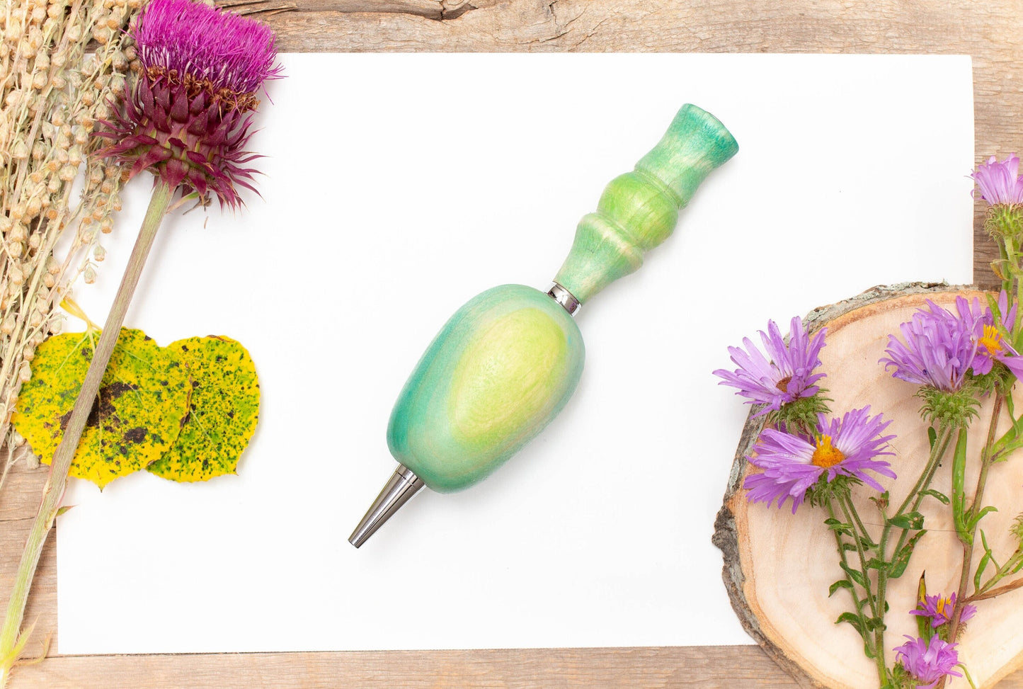 Large Grip Painted Pen or Mechanical Pencil, Ergonomic Grip for More Comfortable Writing, Fancy Pen, Handmade Wood Pen,