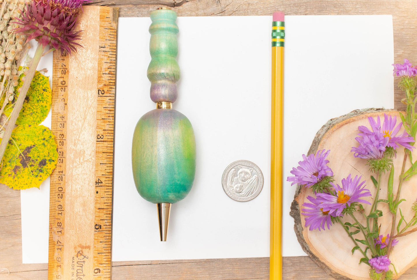 Large Grip Painted Pen or Mechanical Pencil, Ergonomic Grip for More Comfortable Writing, Fancy Pen, Handmade Wood Pen