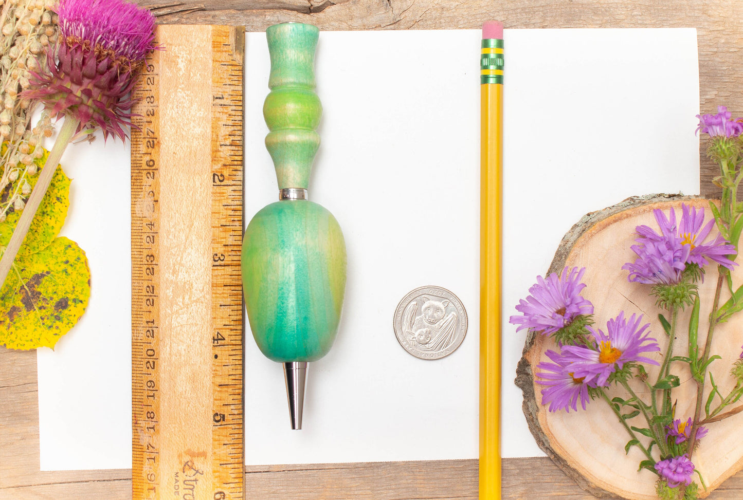 Large Grip Painted Pen or Mechanical Pencil, Ergonomic Grip for More Comfortable Writing, Fancy Pen, Handmade Wood Pen,