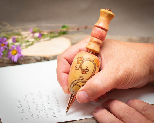 Large Grip Grape Vine Wood Pen or Mechanical Pencil, Ergonomic Grip for More Comfortable Writing, Fancy Pen, Handmade Pen, Arthritis Pencil