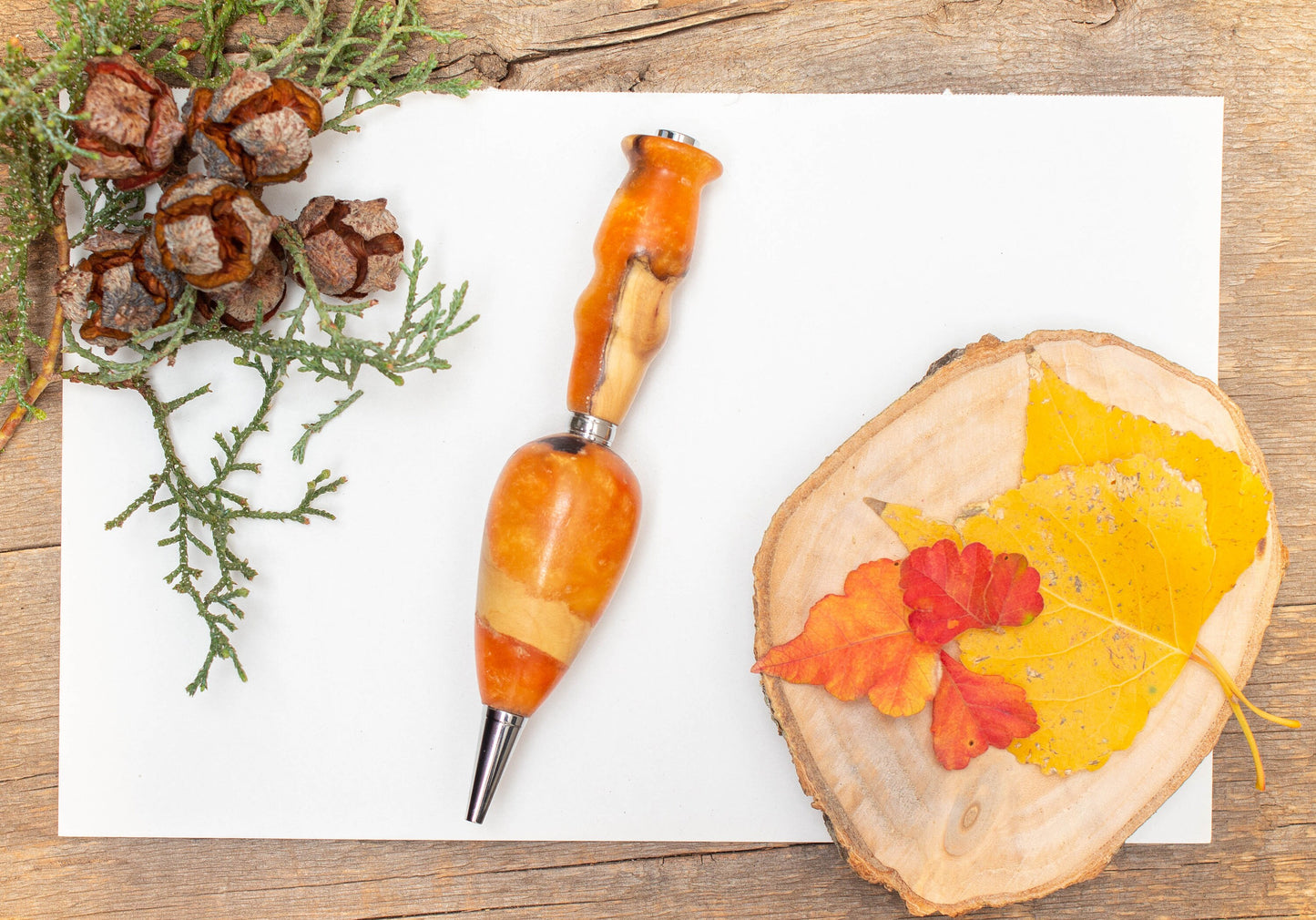 Large Grip Epoxy Resin Wood Pen or Mechanical Pencil, Ergonomic Grip for More Comfortable Writing, Fancy Handmade Pen, Arthritis Pencil