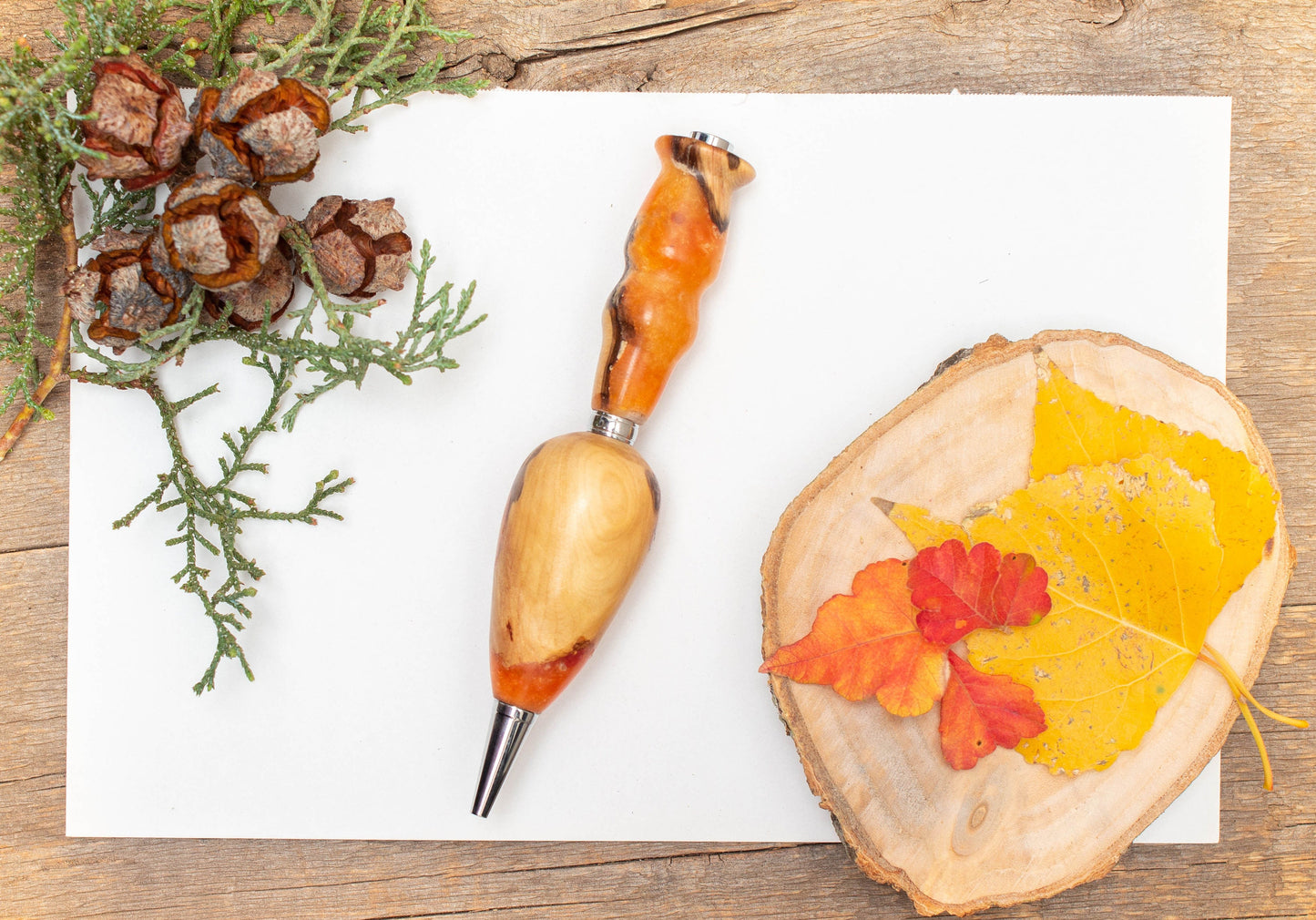 Large Grip Epoxy Resin Wood Pen or Mechanical Pencil, Ergonomic Grip for More Comfortable Writing, Fancy Handmade Pen, Arthritis Pencil