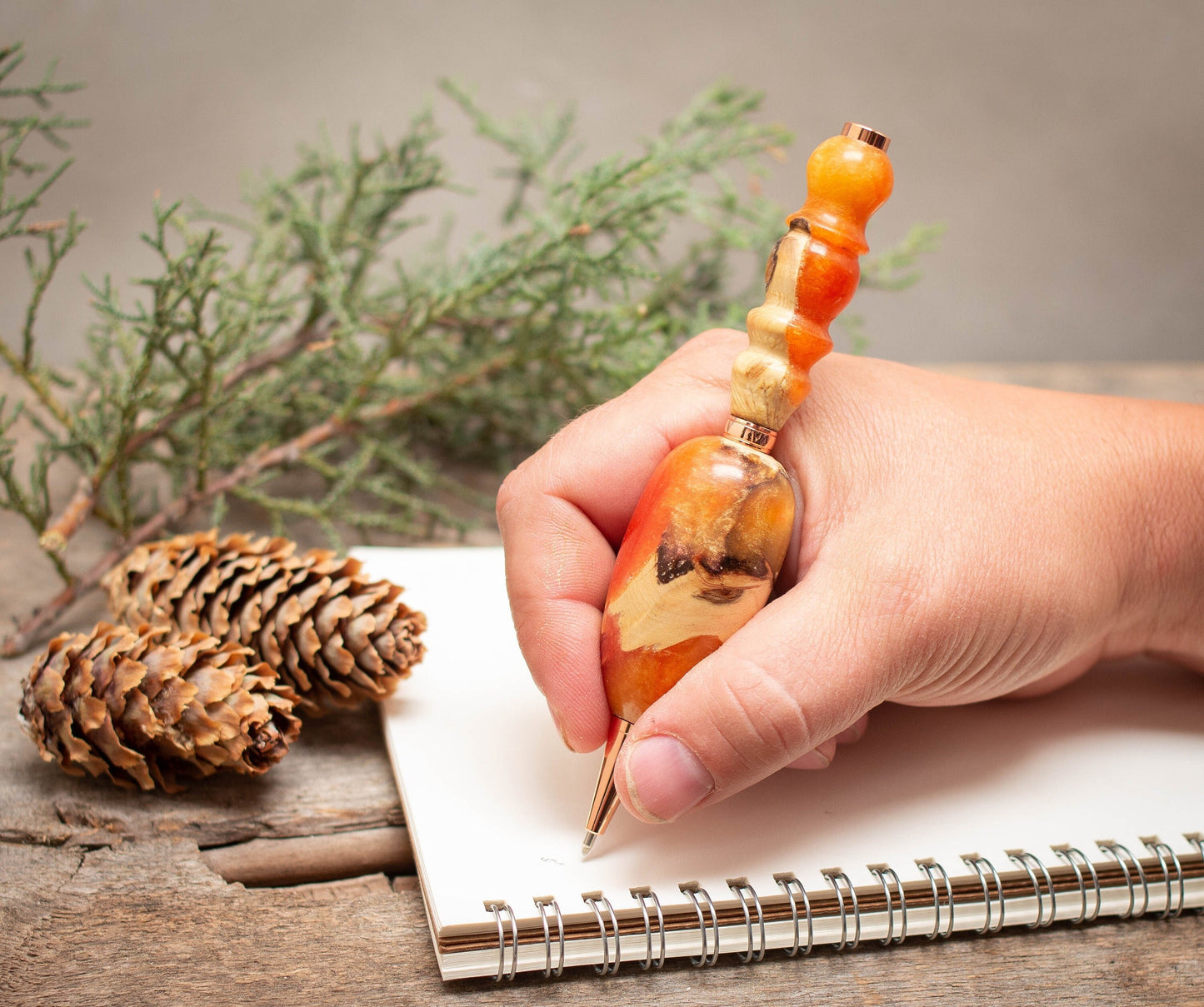 Large Grip Epoxy Resin and Wood Pen or Mechanical Pencil, Ergonomic Grip for More Comfortable Writing, Fancy Handmade Pen, Arthritis Pencil